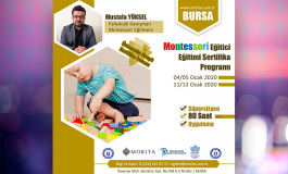 Montessori Eğitici Eğitimi Sertifika Programı (04-05/11-12 Ocak 2020) BURSA